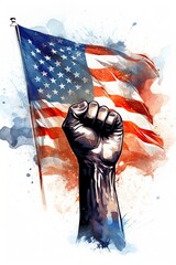 Martin Luther King Jr. Day, illustration design with afro hand.