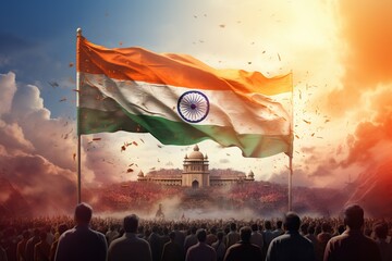 Awesome Indian flag design for happy Republic Day. - obrazy, fototapety, plakaty