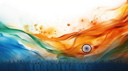 Foto op Aluminium Indian Republic Day in watercolor illustration design background. © Marcela Ruty Romero