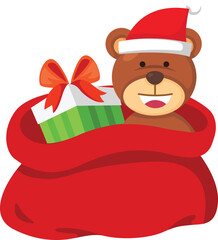 Illustration santa red bag vector