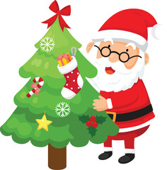 Illustration santa claus merry christmas