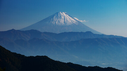 秋の昇仙峡羅漢寺山　弥三郎岳からの絶景　富士山