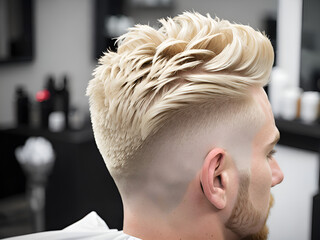 Man with professional haircut - view from behind