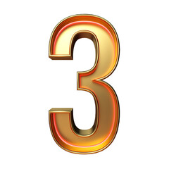 Naklejka premium Alphabet. 3d number isolated on transparent background. 3d illustration. png. 