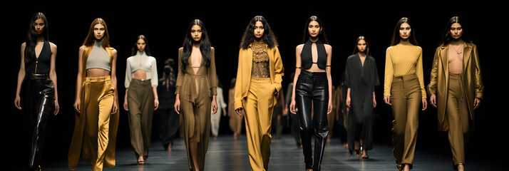 Models walking in a fashion show | generative AI