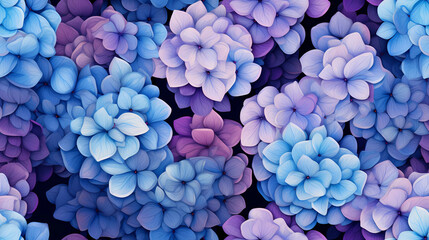 Exquisite Hydrangea Clusters in Cool Blues and Purples