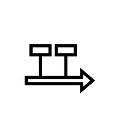 Timeline project project development icon with black outline style. business, project, timeline, chart, plan, graph, presentation. Vector Illustration