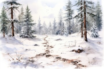 Winter Wildlife Tracks - Generative AI