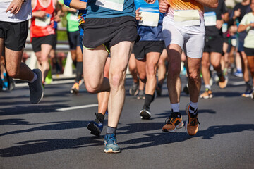Runners on the street. Healthy lifestyle. Marathon. Athletics