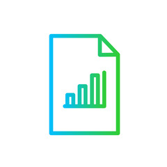Diagram project development icon with blue and green gradient outline style. diagram, business, chart, presentation, template, element, concept. Vector Illustration