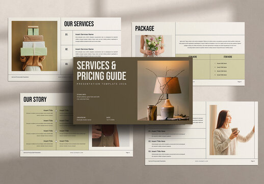 Services and Pricing Guide Presentation Template Design Layout