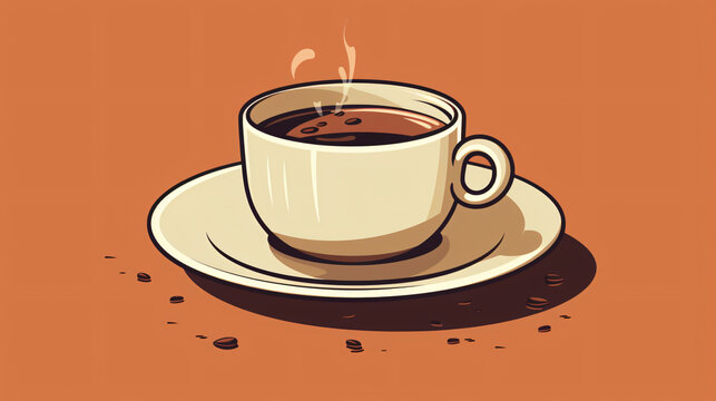Simple illustration cup of coffee.