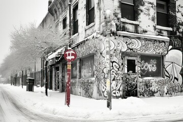 Winter Street Art - Generative AI
