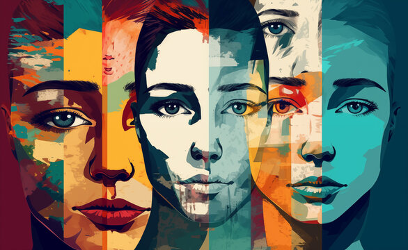 Abstract concept of different personalities.