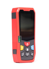 Modern laser distance measurer on a white background