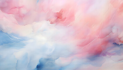 Abstract pink and blue watercolor background with smoke. Creative pastel  background. 