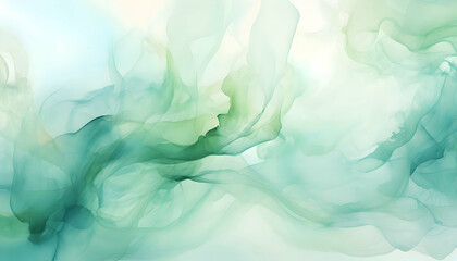 Fototapeta na wymiar Abstract green watercolor background with smoke. Creative pastel green background. 