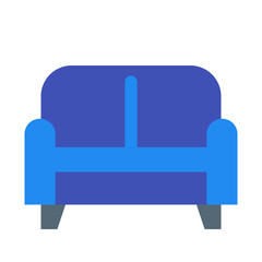 家具、ソファーを表すカラースタイルのアイコン