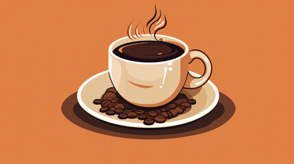 Simple illustration cup of coffee.