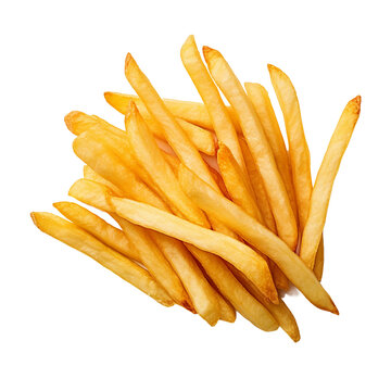 French fries, transparent background, isolated image, generative AI
