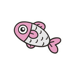 vector cute fish flat design