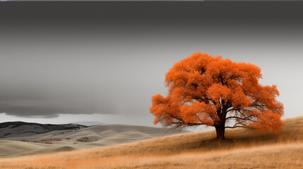 Solitude in Nature. Captivating scenes of trees in various landscapes under dramatic skies.
