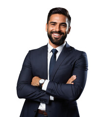 Shoulder portrait shot of businessman in PNG transparent background