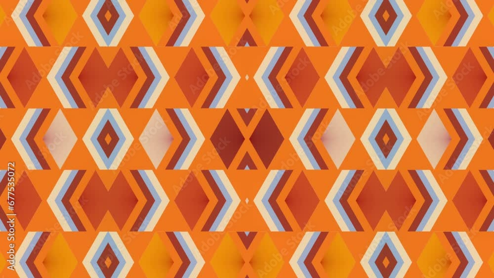 Leinwandbilder Symmetrical loop animation of a group of geometric shapes. 3d rendering 4K