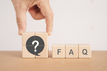 FAQ for Frequently asked questions concept, asked questions on any topic and answers. FAQ in...