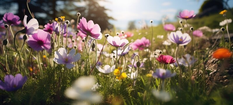 spring flowers in a medow