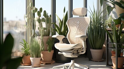 Fototapeta premium Supportive Style: Explore Our Ergonomic Chairs