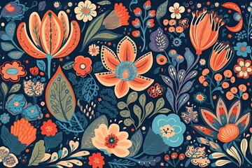 flower seamless pattern, Modern abstract