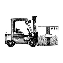 Hand drawn sketch logistic vector isolated illustration