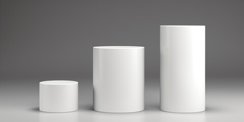 white round pedestals for displaying products