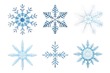 Fototapeta na wymiar set of snowflakes on transparent background