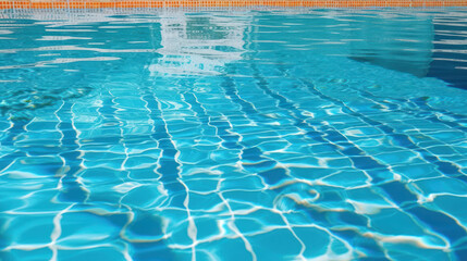 Swimming Pool Water Rippling with Sunlight Reflection