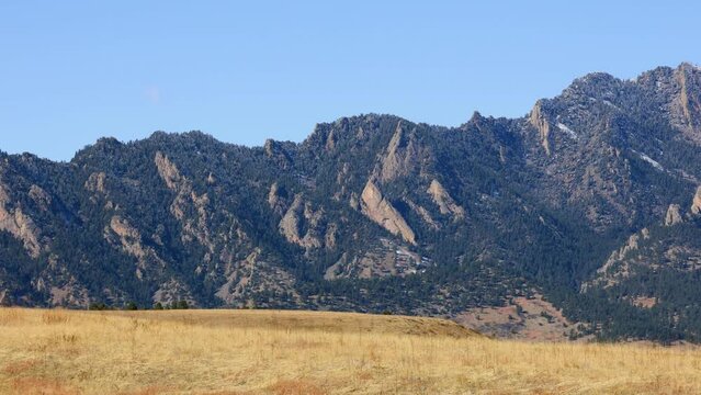 Panorama of Boulder Colorado Flatirons, Boulder Mountain Range Landscape