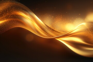 Digital Gold Particle Wave Abstract Background