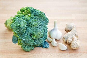 Broccoli with garlic. and ginger