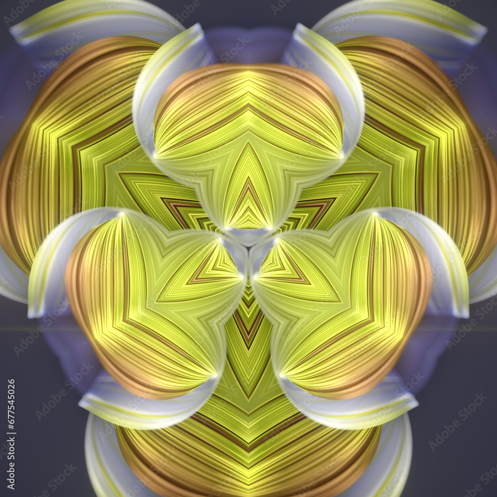 Leinwandbilder Abstract kaleidoscopic pattern of colored geometric shapes. 3d rendering digital illustration