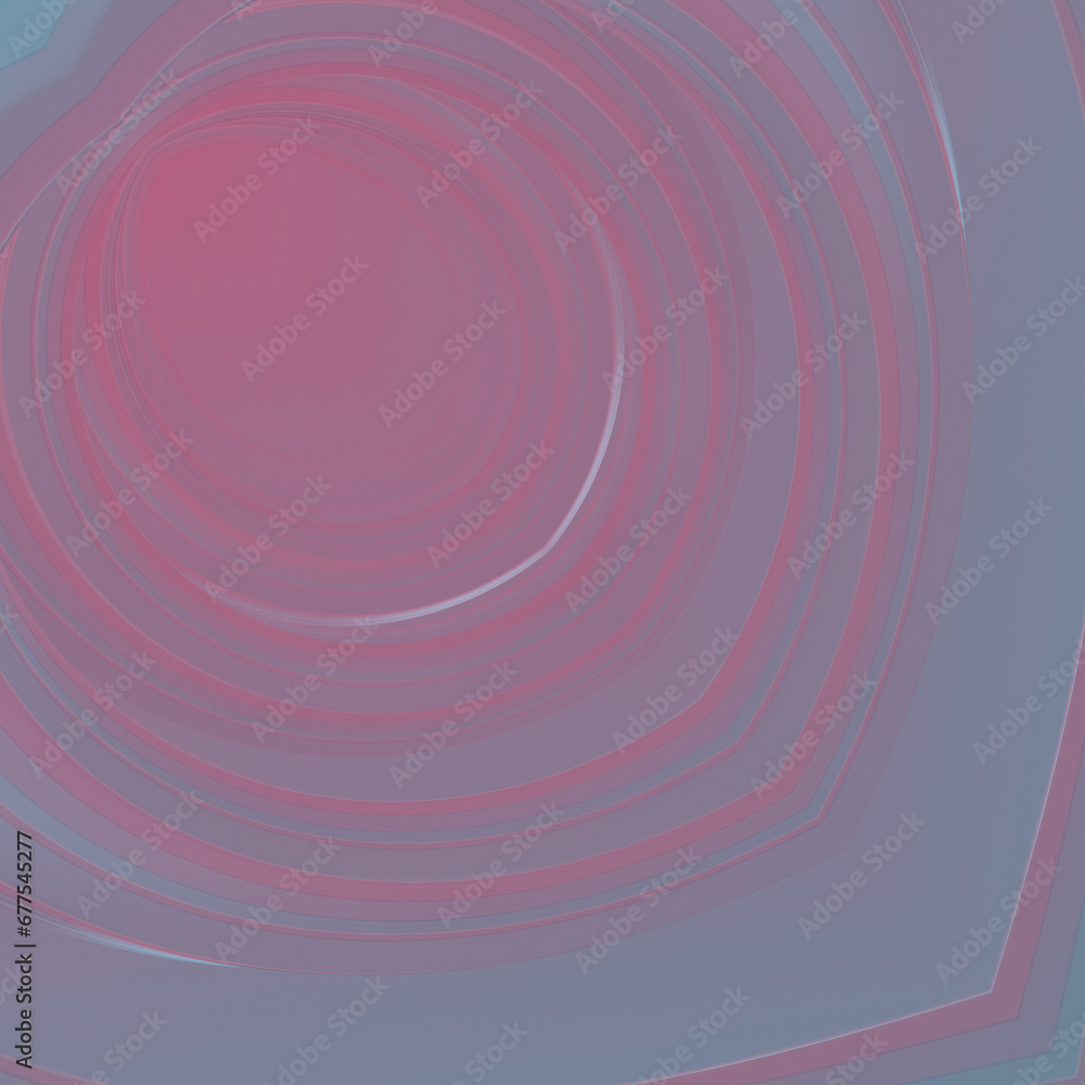 Poster a close-up of a pink and blue shape. optical illusion. digital background. 3d rendering illustration