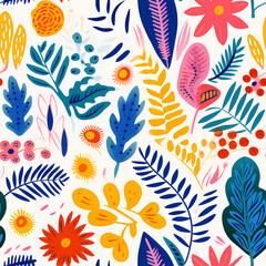 Fototapeta na wymiar an illustration showing a tropical floral arrangement pattern