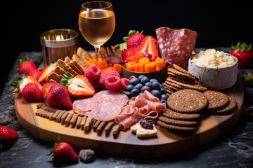 Sweetheart Indulgence: Valentine's Day Dessert Charcuterie Board with Champagne