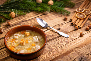 Traditional Christmas food in Czech Republic - fish soup