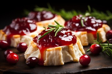 Festive Bites: Party Appetizers Featuring Turkey, Brie, and Cranberry Sauce, a Perfect Trio of Flavors to Celebrate Any Occasion