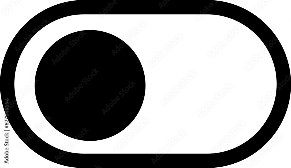 Poster black off toggle switch button icon. switch toggle button off element. close and inactive vector ico