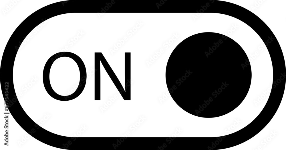 Poster black on toggle switch button icon. switch toggle button on element. open and active vector icon. ma