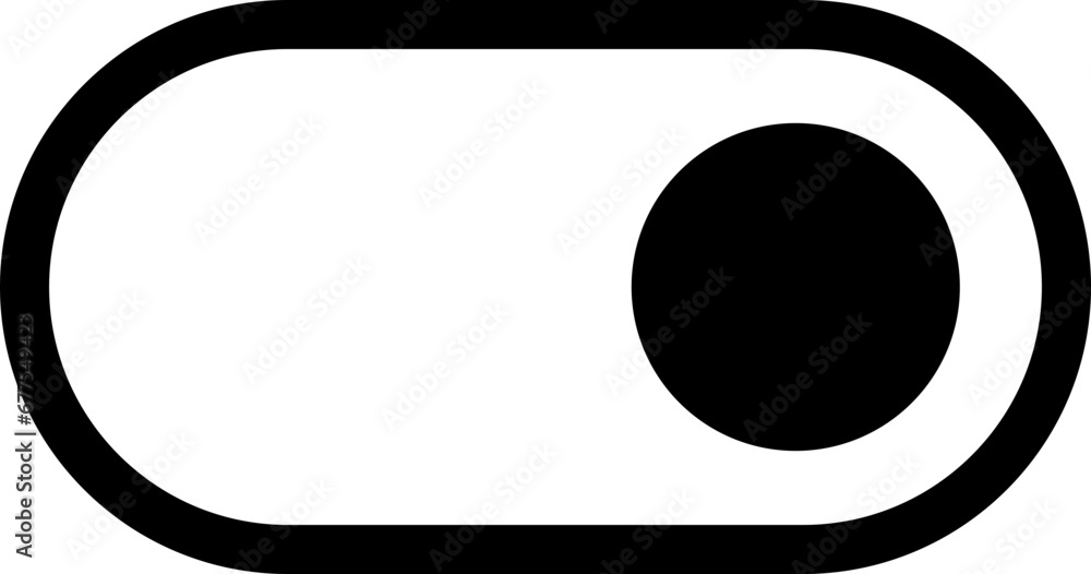 Poster black on toggle switch button icon. switch toggle button on element. open and active vector icon. ma