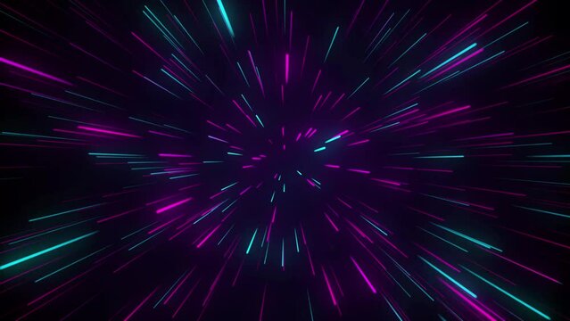 particles neon glowing floating in the air, abstract neon lines colorful particles zoom loop video, beam, laser, stripes, glowing, design, bright, particles, line, illustration, graphic, dark