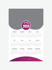 Creative Calender Design for 2024 year Vector